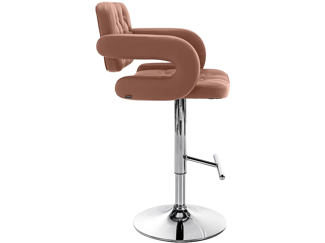 Tabouret de bar - Similicuir & Chrome - Cognac - Dublin