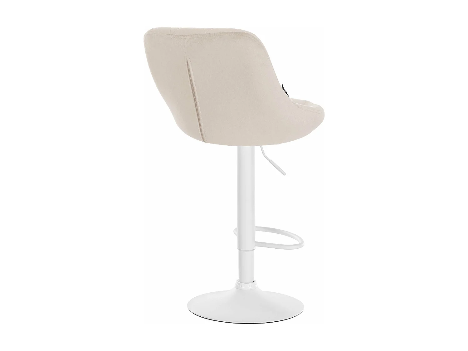 Tabouret de bar - Tissu & Blanc - Crème - Lazio
