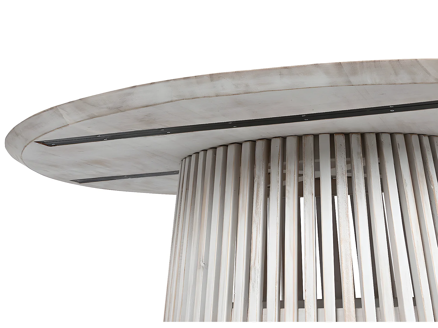 Table à manger, table de repas ronde en bois coloris blanc - diamètre 150 x Hauteur 75 cm