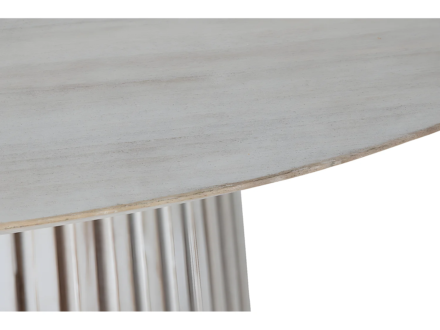 Table à manger, table de repas ronde en bois coloris blanc - diamètre 150 x Hauteur 75 cm