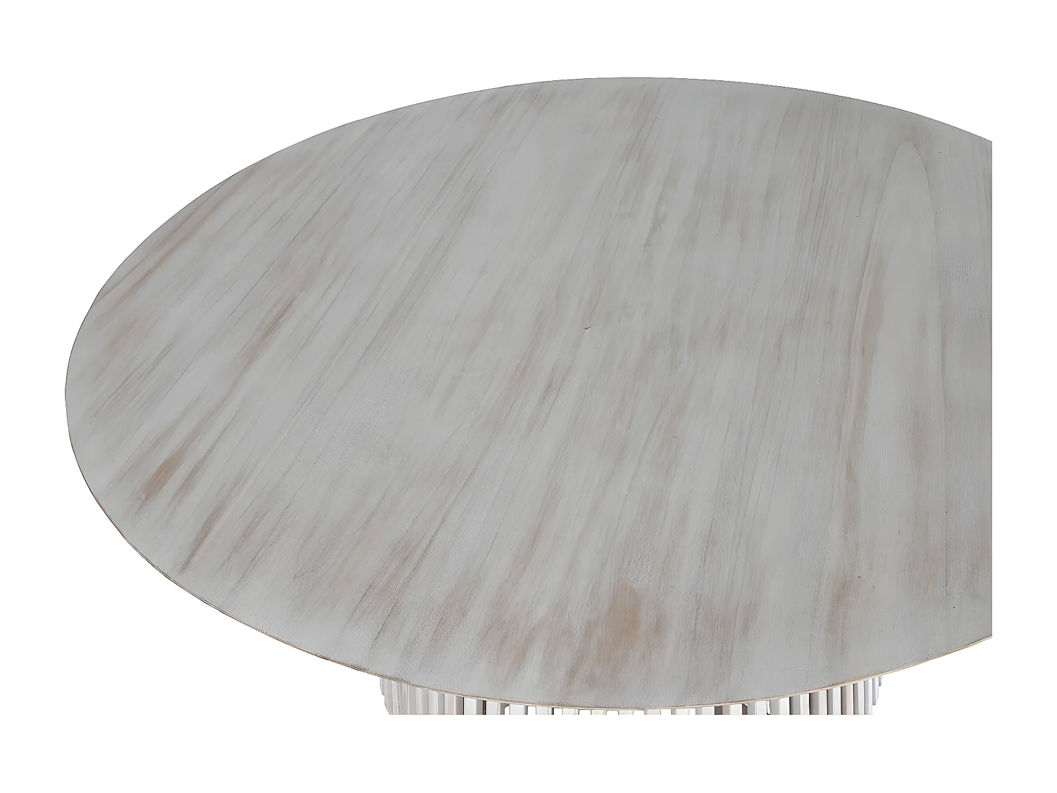 Table à manger, table de repas ronde en bois coloris blanc - diamètre 150 x Hauteur 75 cm