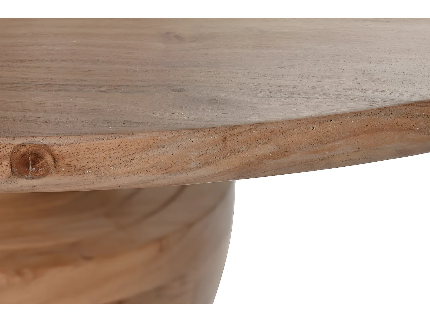 Table à manger, table de repas ronde en bois d'acacia coloris naturel - diamètre 115 x Hauteur 76 cm