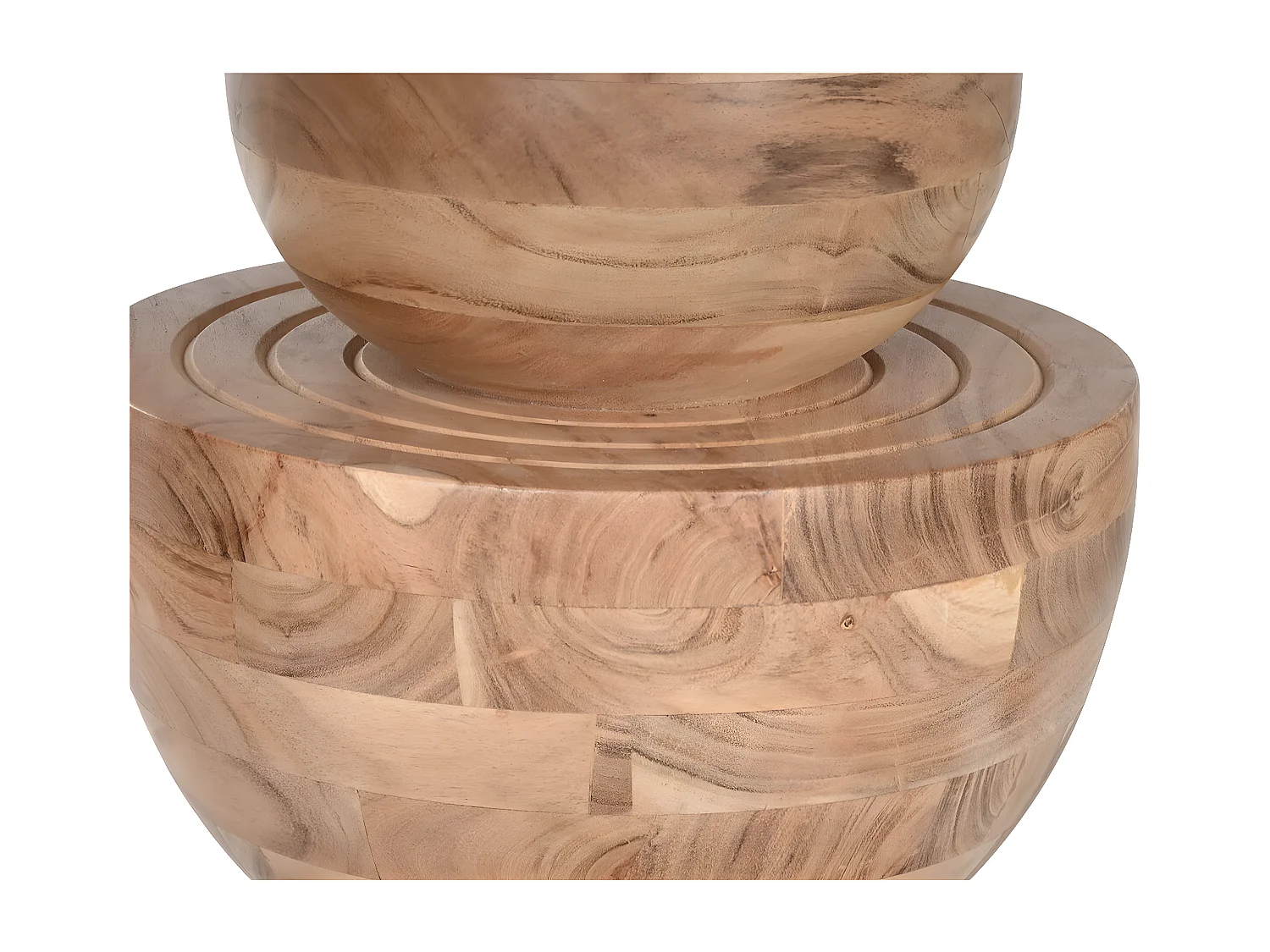 Table à manger, table de repas ronde en bois d'acacia coloris naturel - diamètre 115 x Hauteur 76 cm