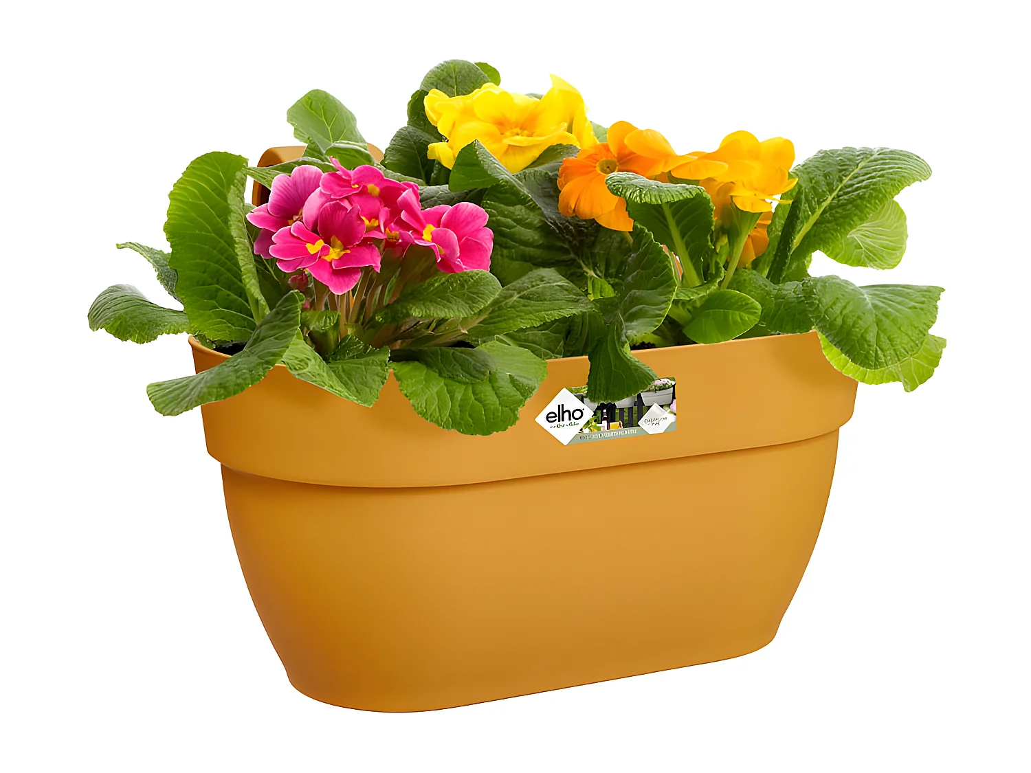 Balconnière en plastique Elho Vibia Campana Easy Hanger Medium jaune miel - 36 x 24 x 26,5 cm