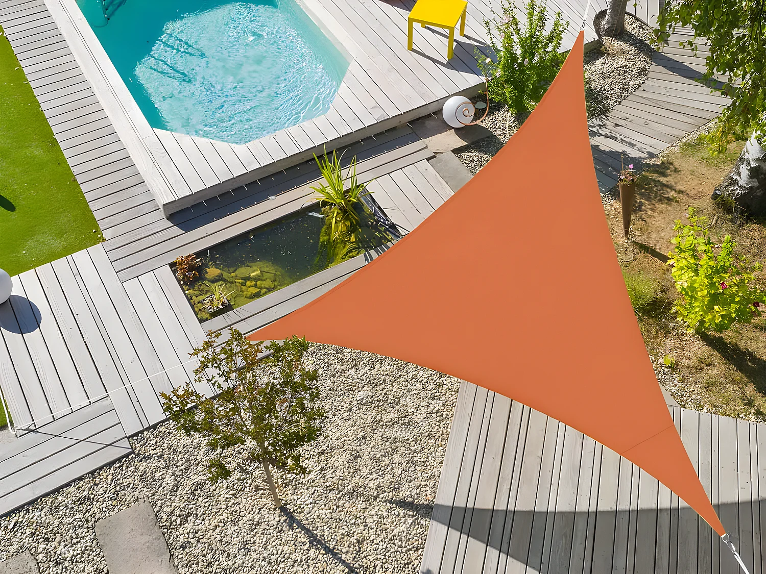 Voile d'ombrage triangulaire Flex 5 x 5 x 5 m - Camel - Jardiline