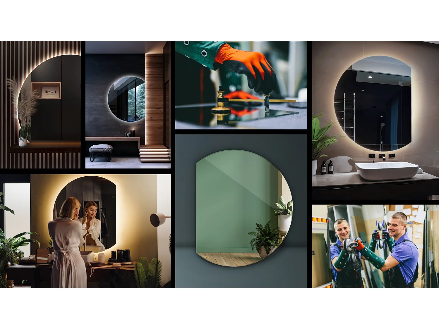 Ronde afgeschuinde LED-spiegel, hangende badkamerspiegel, verlicht - 90 cm - koud licht