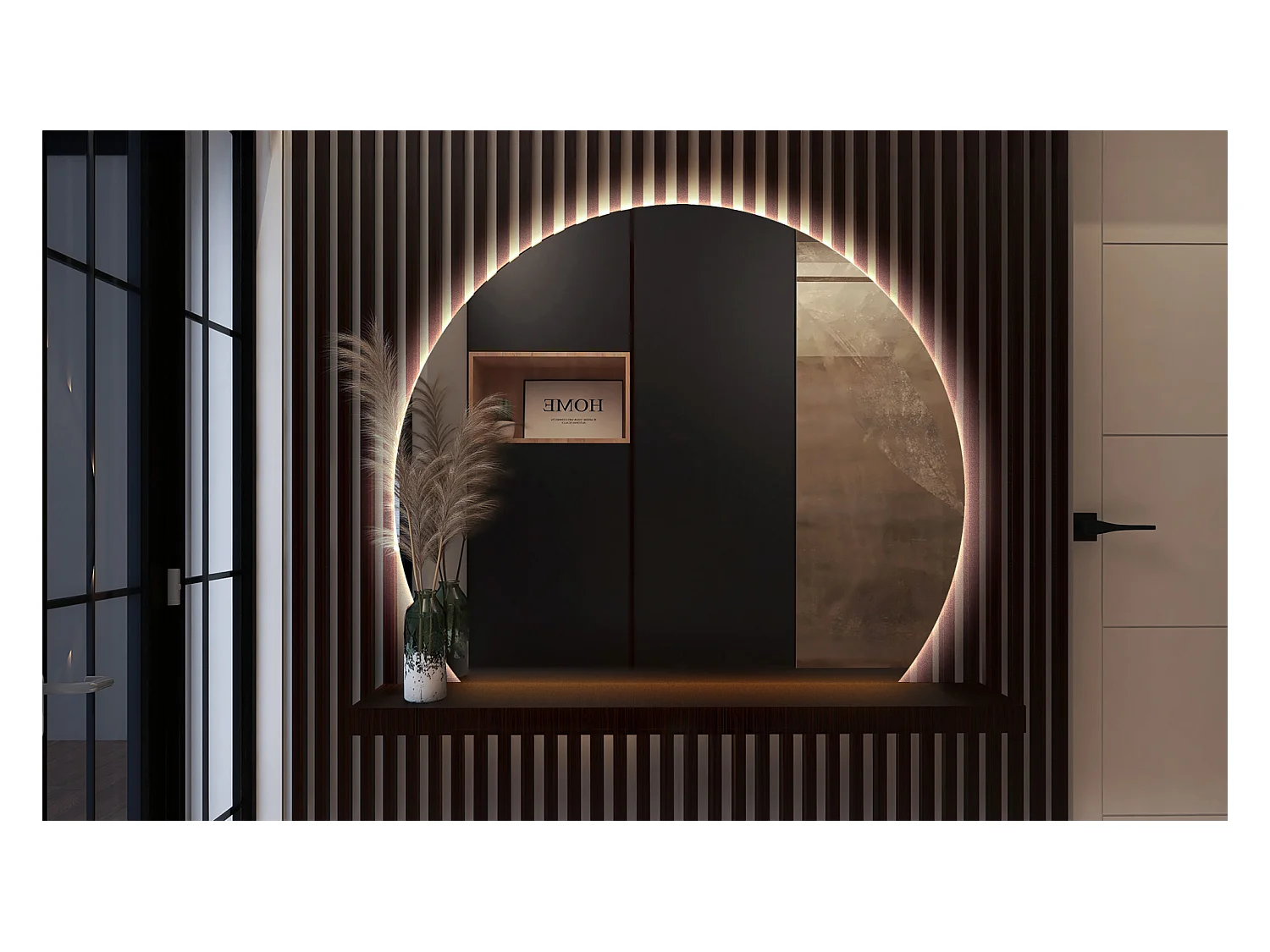 Specchio rotondo molato, specchio moderno con retroilluminazione a LED - 100 cm - Luce neutra