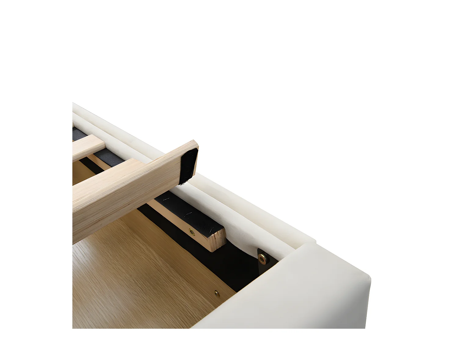 Fluweel gestoffeerde slaapbank 90x200cm - met 2 grote lades en lattenbodem - Wit