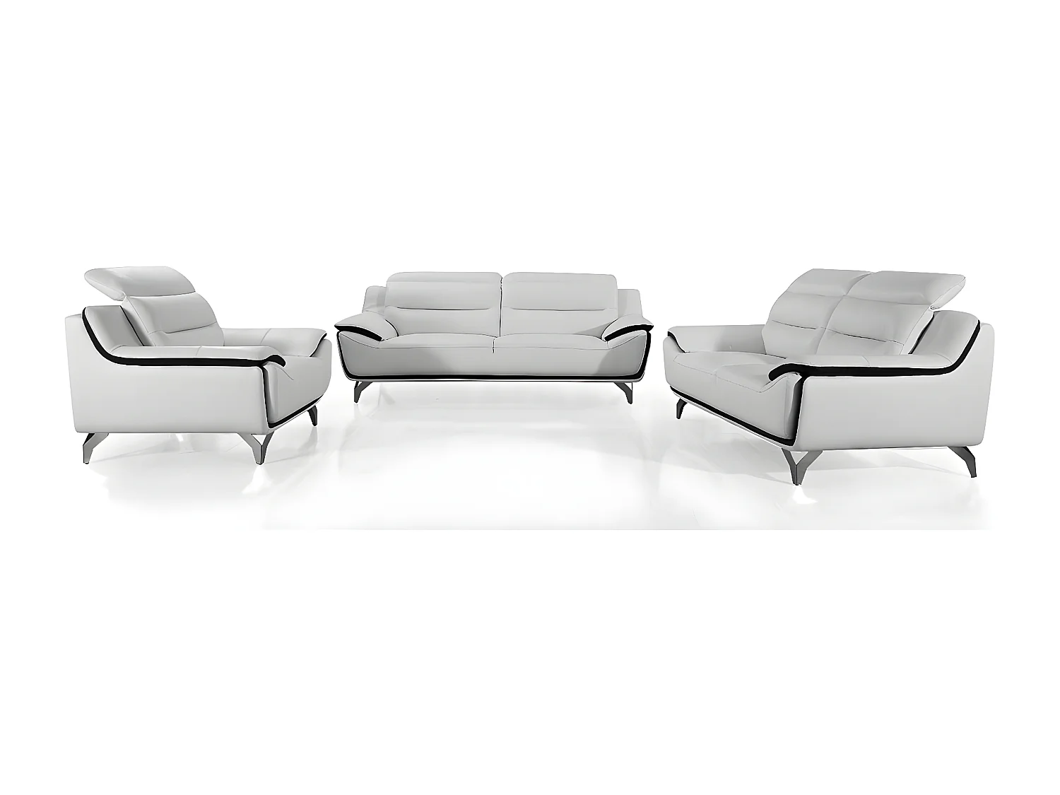 Fauteuil cuir Design JUDE Blanc