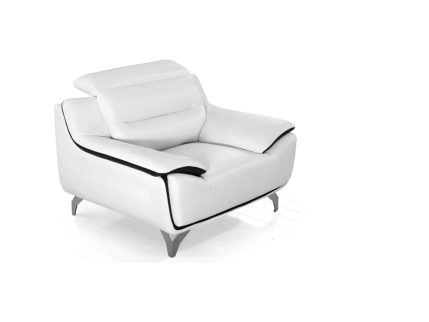 Fauteuil cuir Design JUDE Blanc
