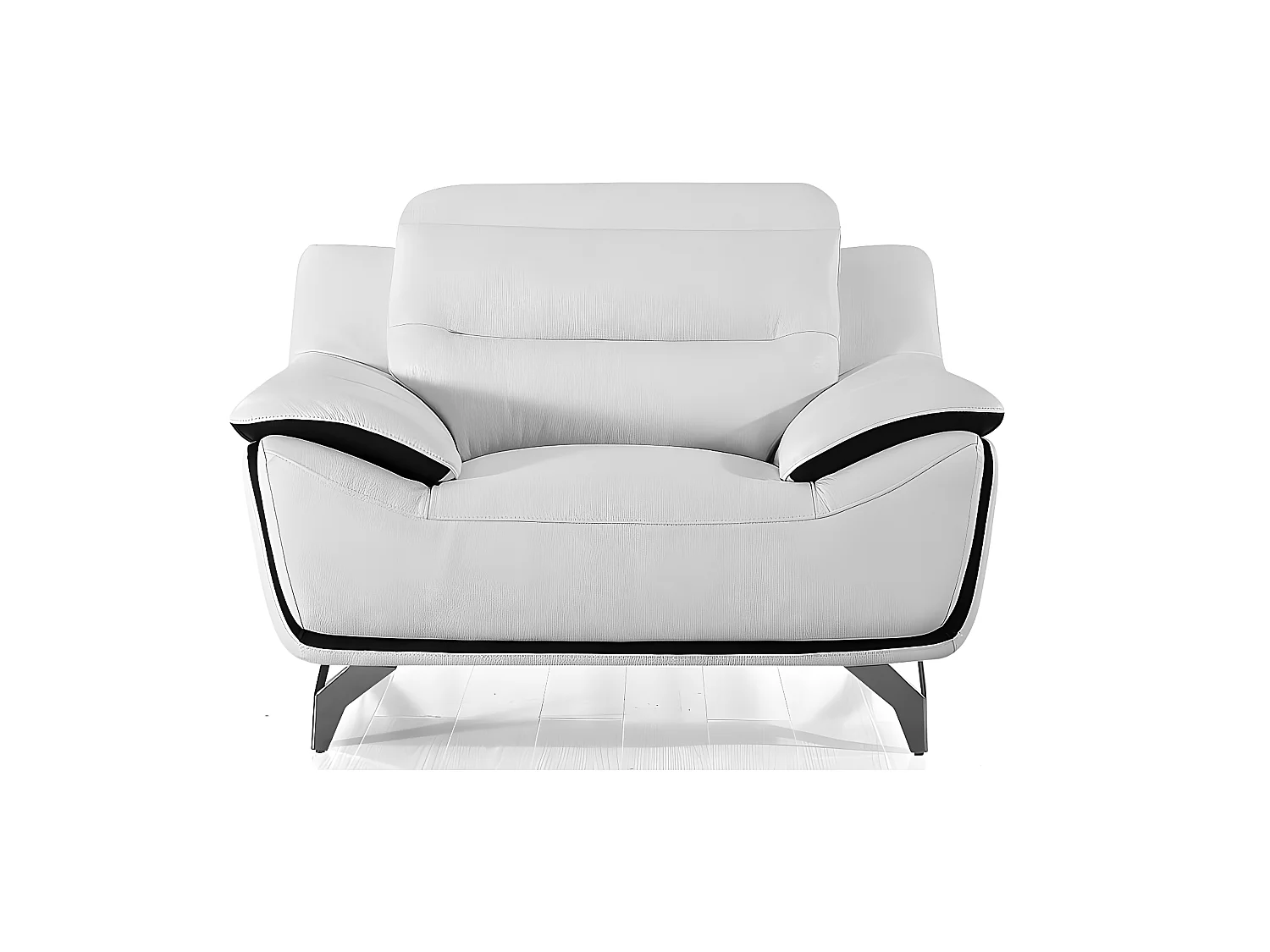 Fauteuil cuir Design JUDE Blanc