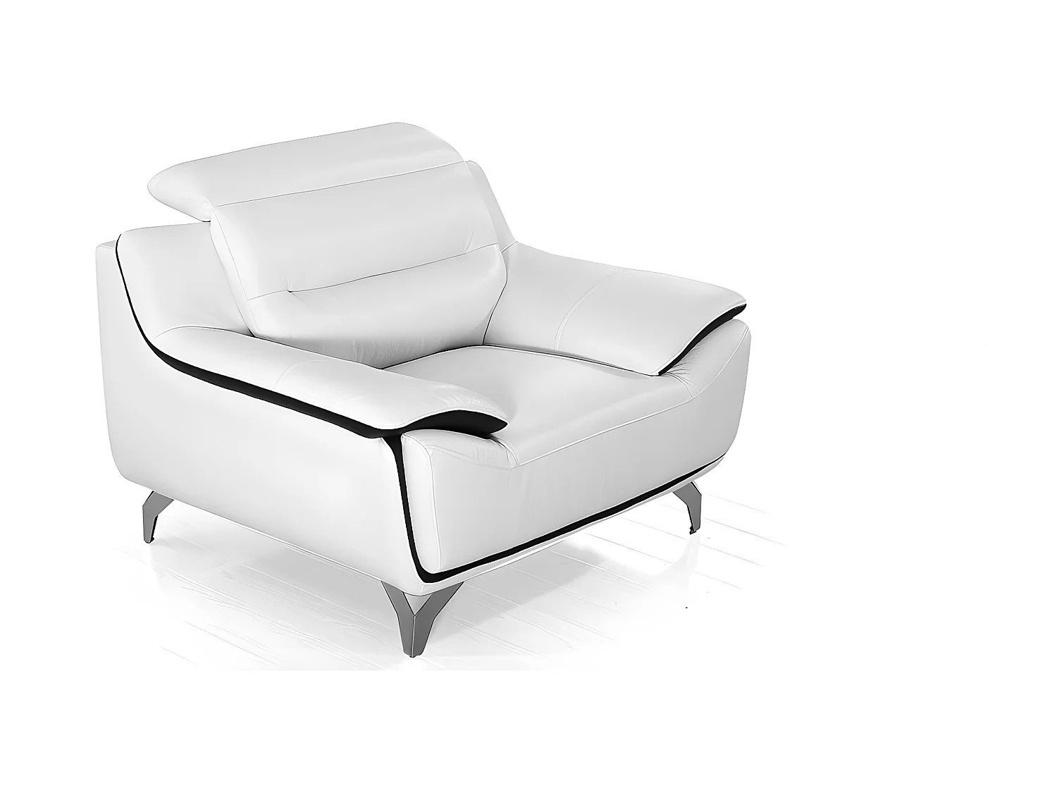 Fauteuil cuir Design JUDE Blanc