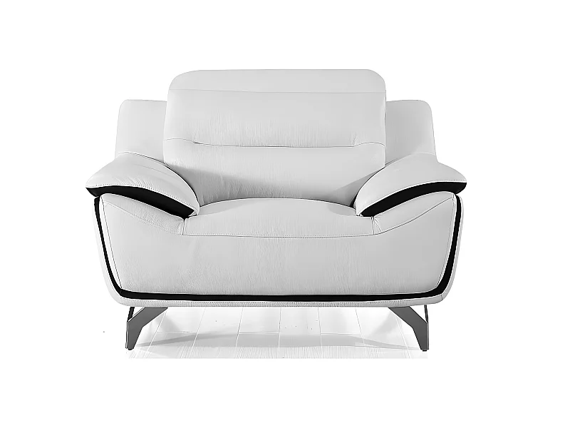 Fauteuil cuir Design JUDE Blanc