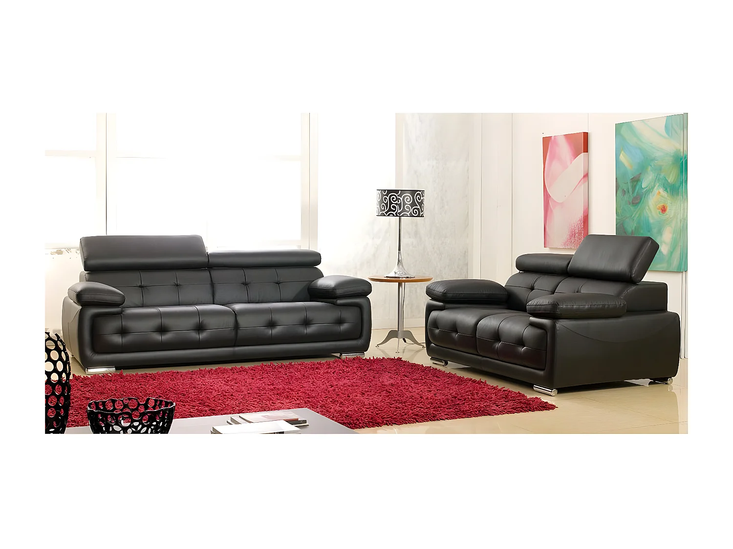 Fauteuil Cuir SAN MARCO Noir