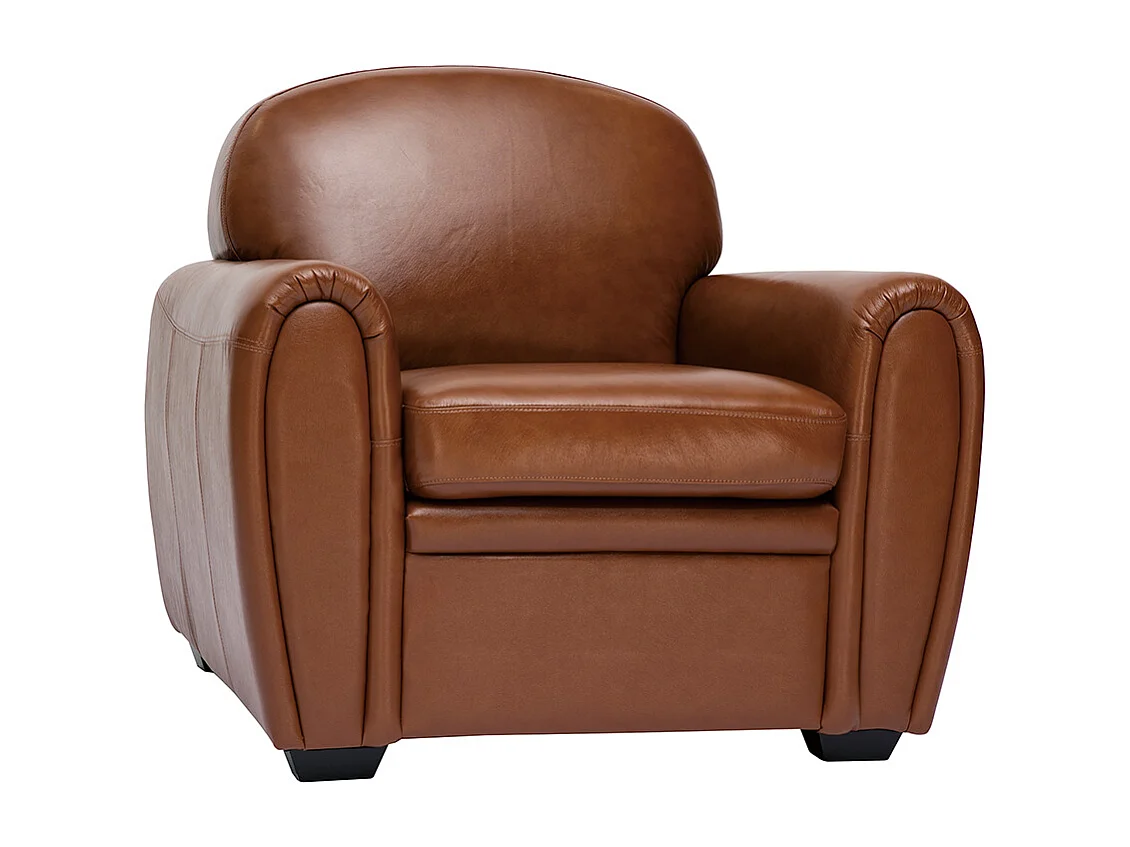 Fauteuil vintage cuir marron CLUB