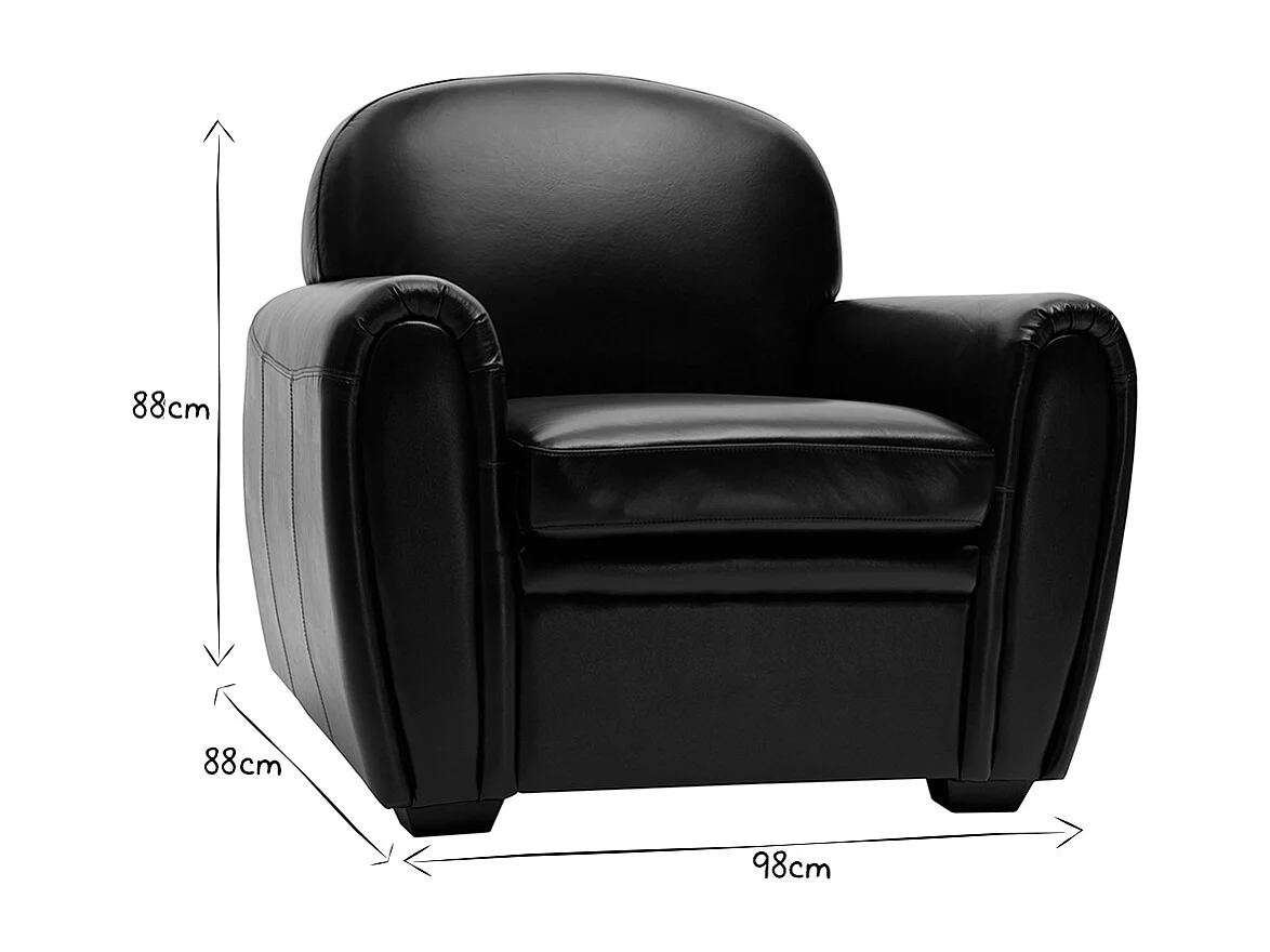 Fauteuil vintage cuir marron CLUB