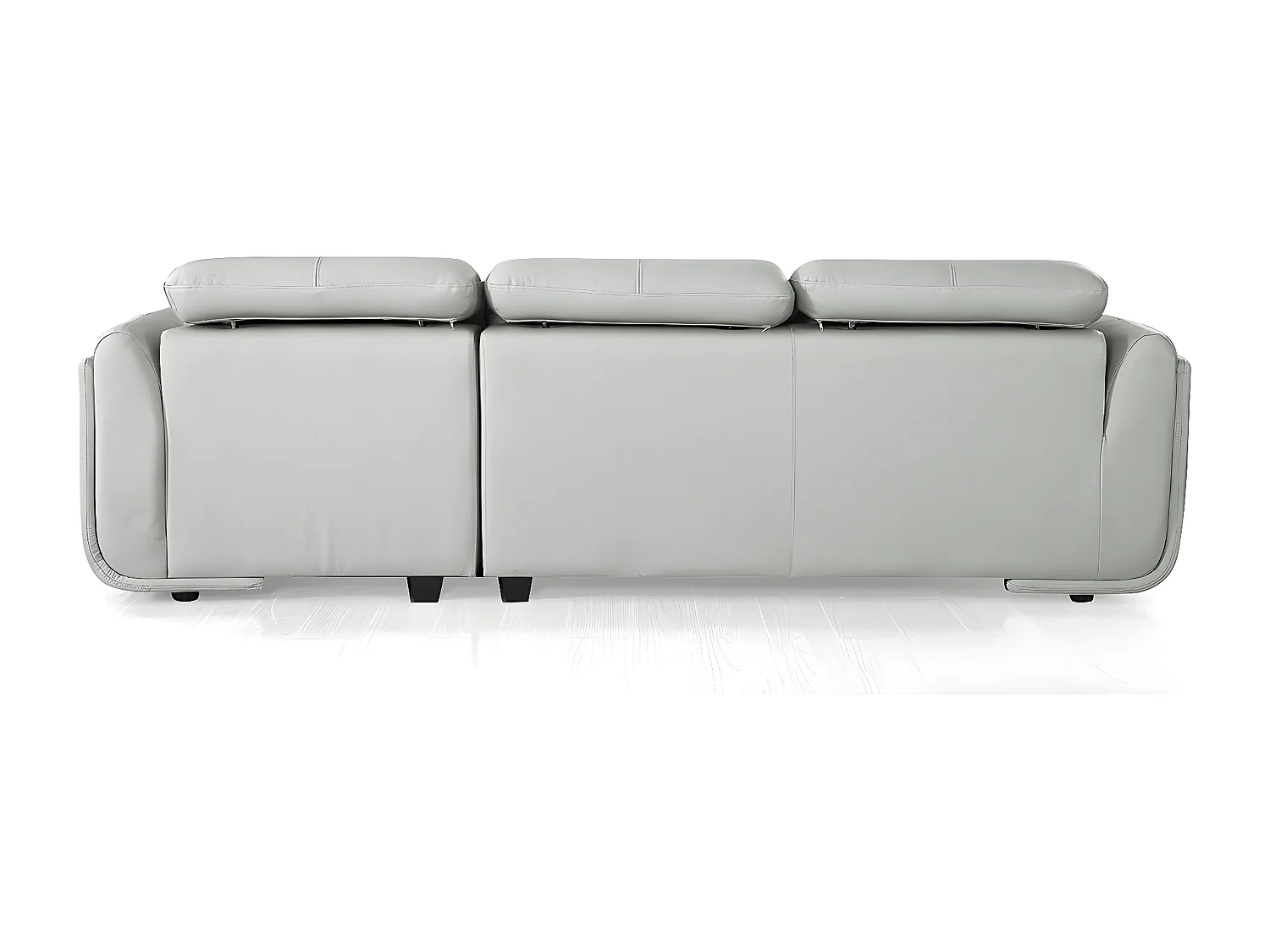 Canapé d'angle en cuir KENZO Gris - Angle Gauche