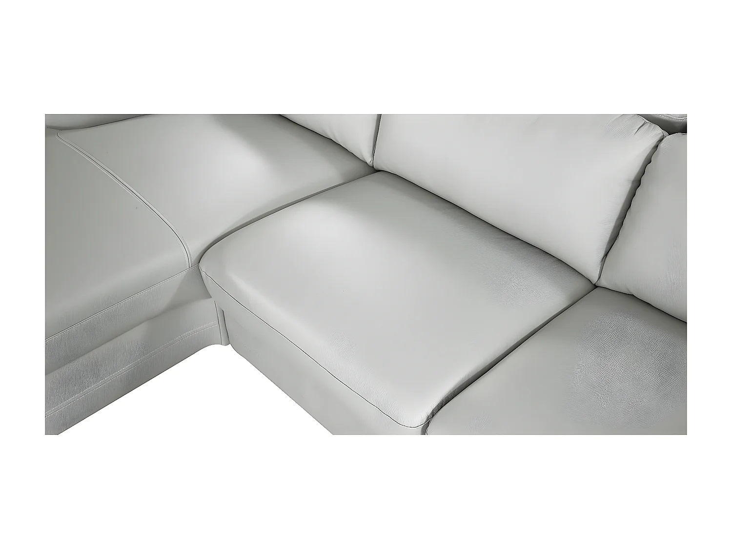 Canapé d'angle en cuir KENZO Gris - Angle Gauche