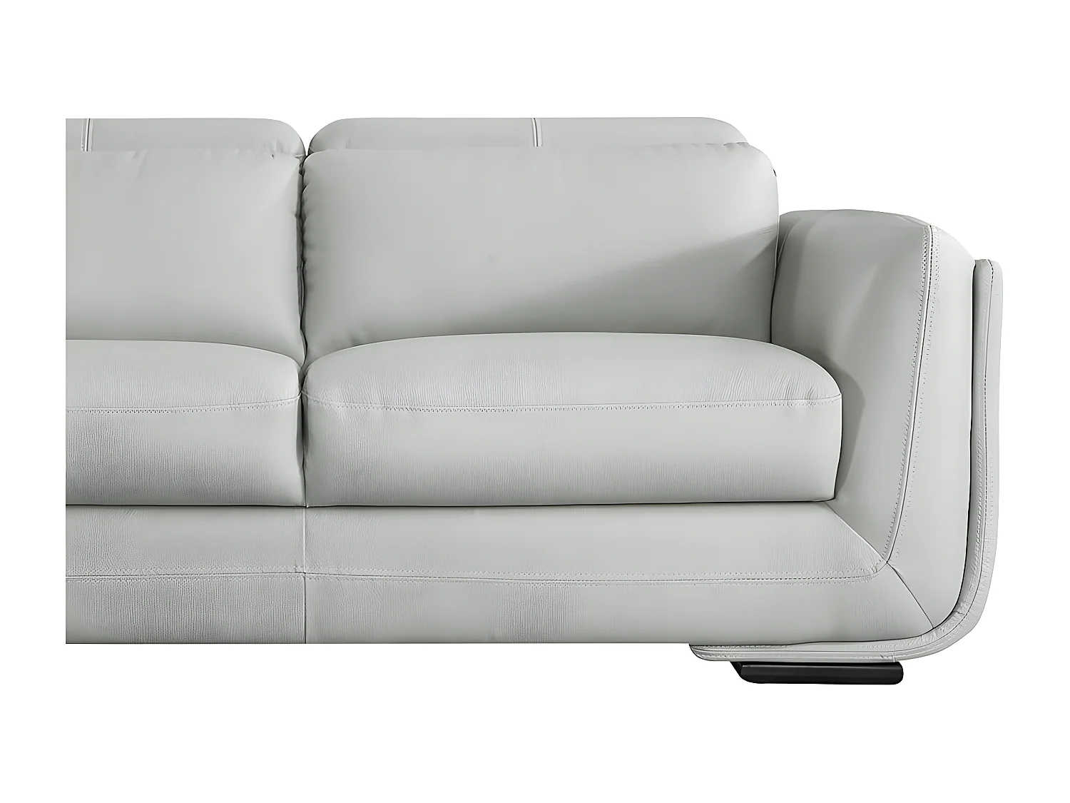 Canapé d'angle en cuir KENZO Gris - Angle Gauche