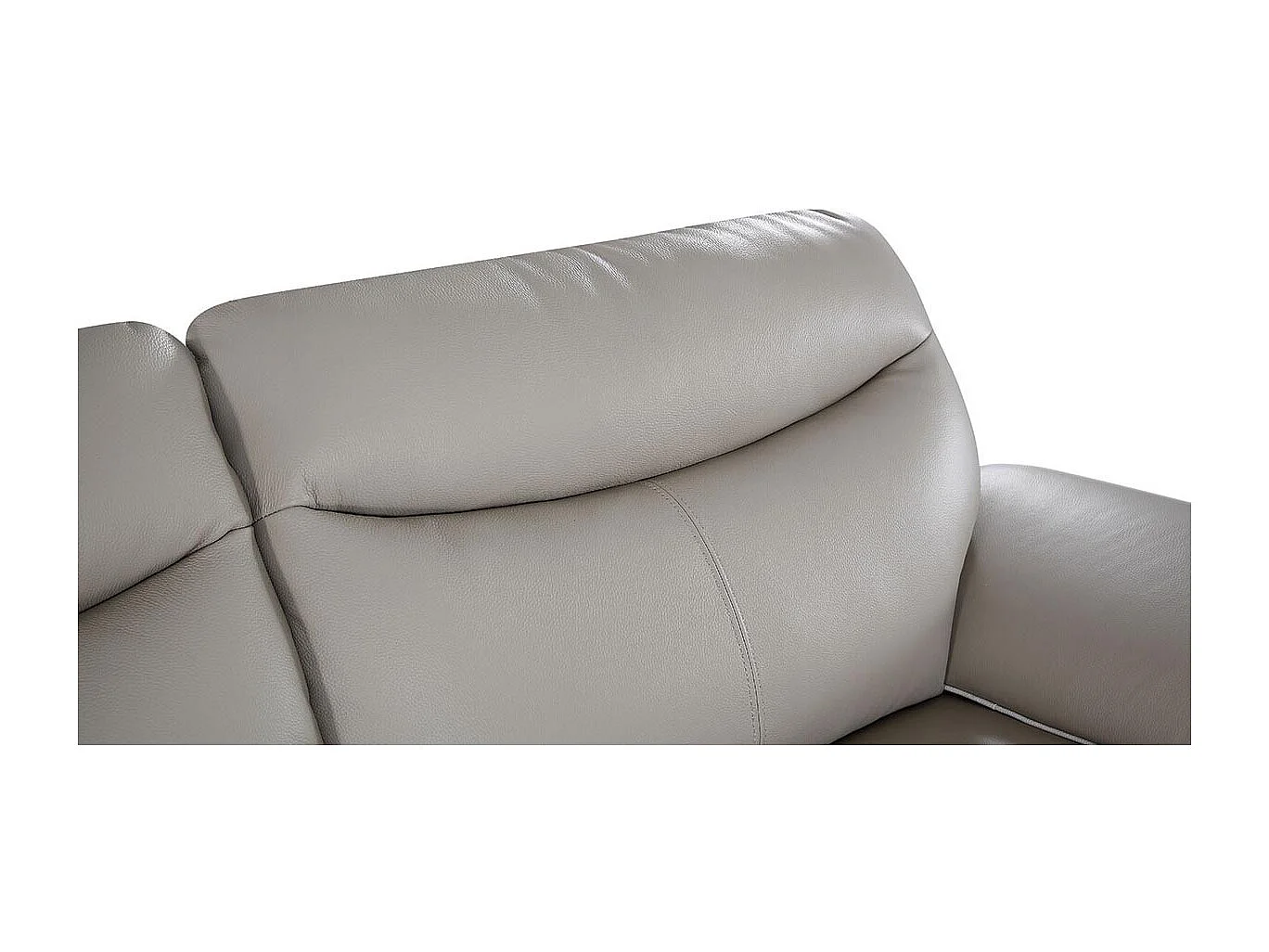 Canapé 2 places Cuir MAEL Beige - Angle Droit