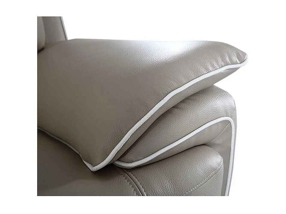 Canapé 2 places Cuir MAEL Beige - Angle Droit