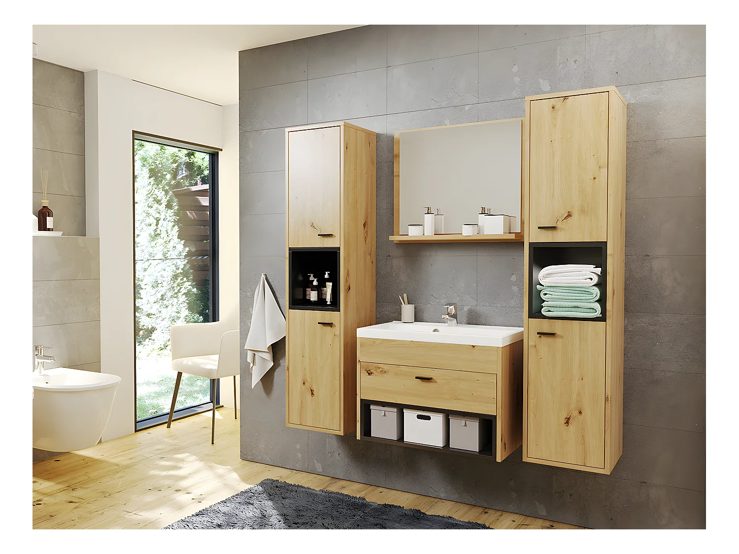 Ensemble de salle de bain "Olier II" - Beige
