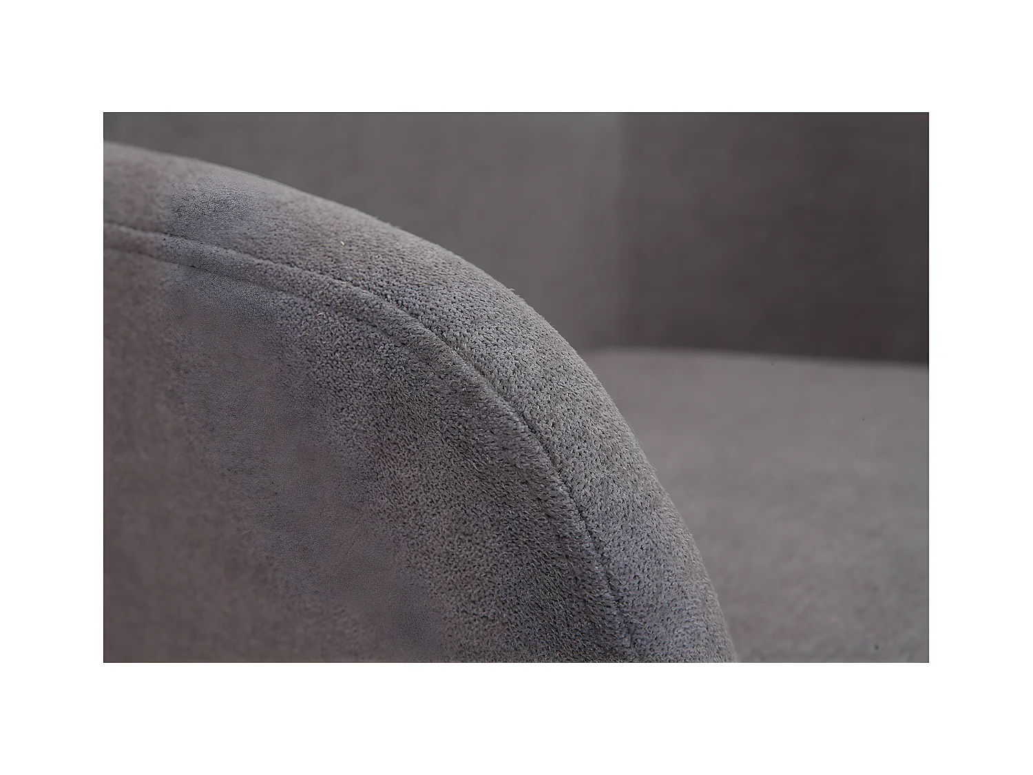 Set de 2 taburetes de cocina de tejido efecto aterciopelado gris de 75 cm AMIKA