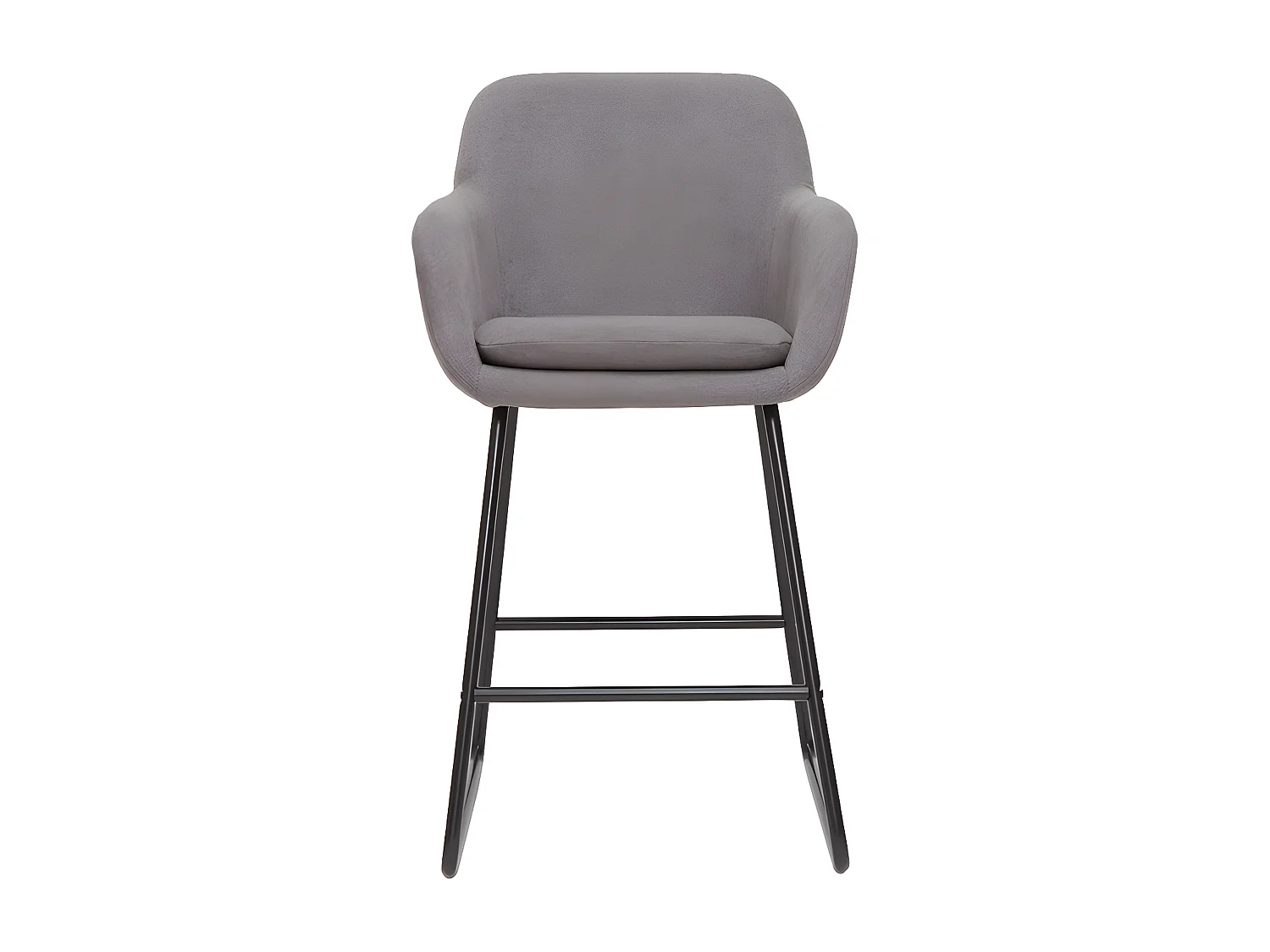 Sgabello da bar in tessuto effetto velluto grigio H75 cm (set di 2) AMIKA