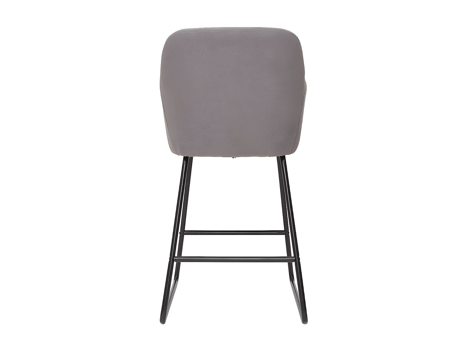 Sgabello da bar in tessuto effetto velluto grigio H75 cm (set di 2) AMIKA