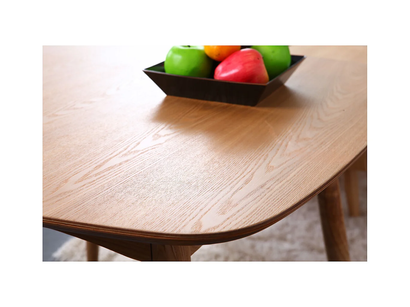 Table à manger scandinave carrée frêne naturel L90 cm BALTIK