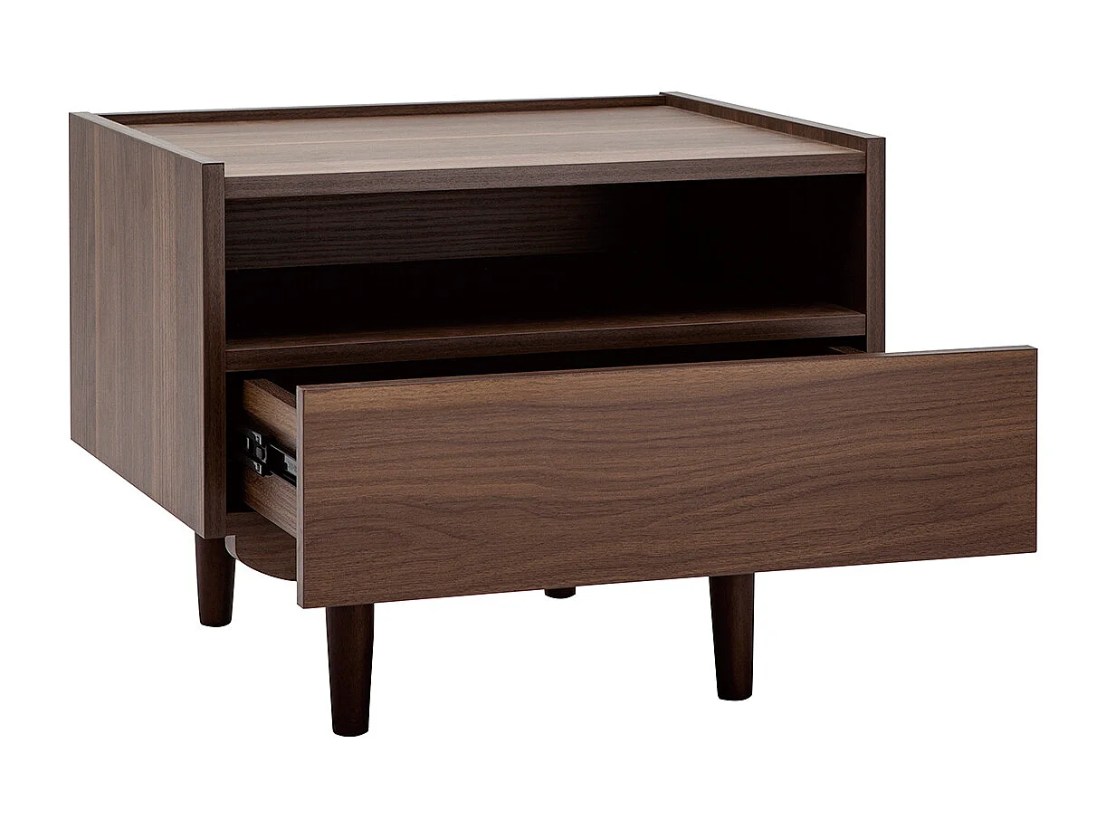 Comodino con cassetto in legno scuro SANAA