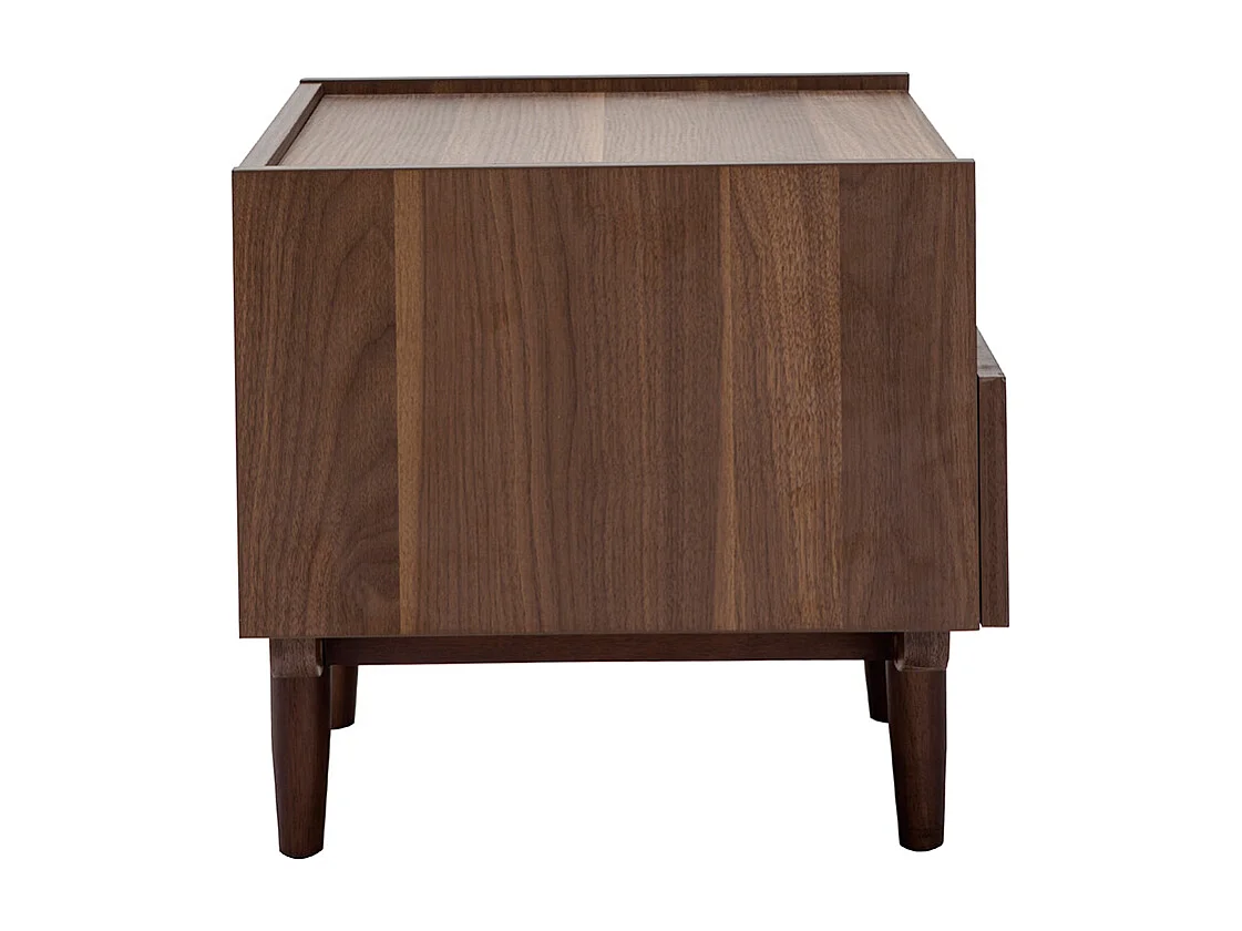 Table de chevet avec rangements finition bois foncé noyer SANAA