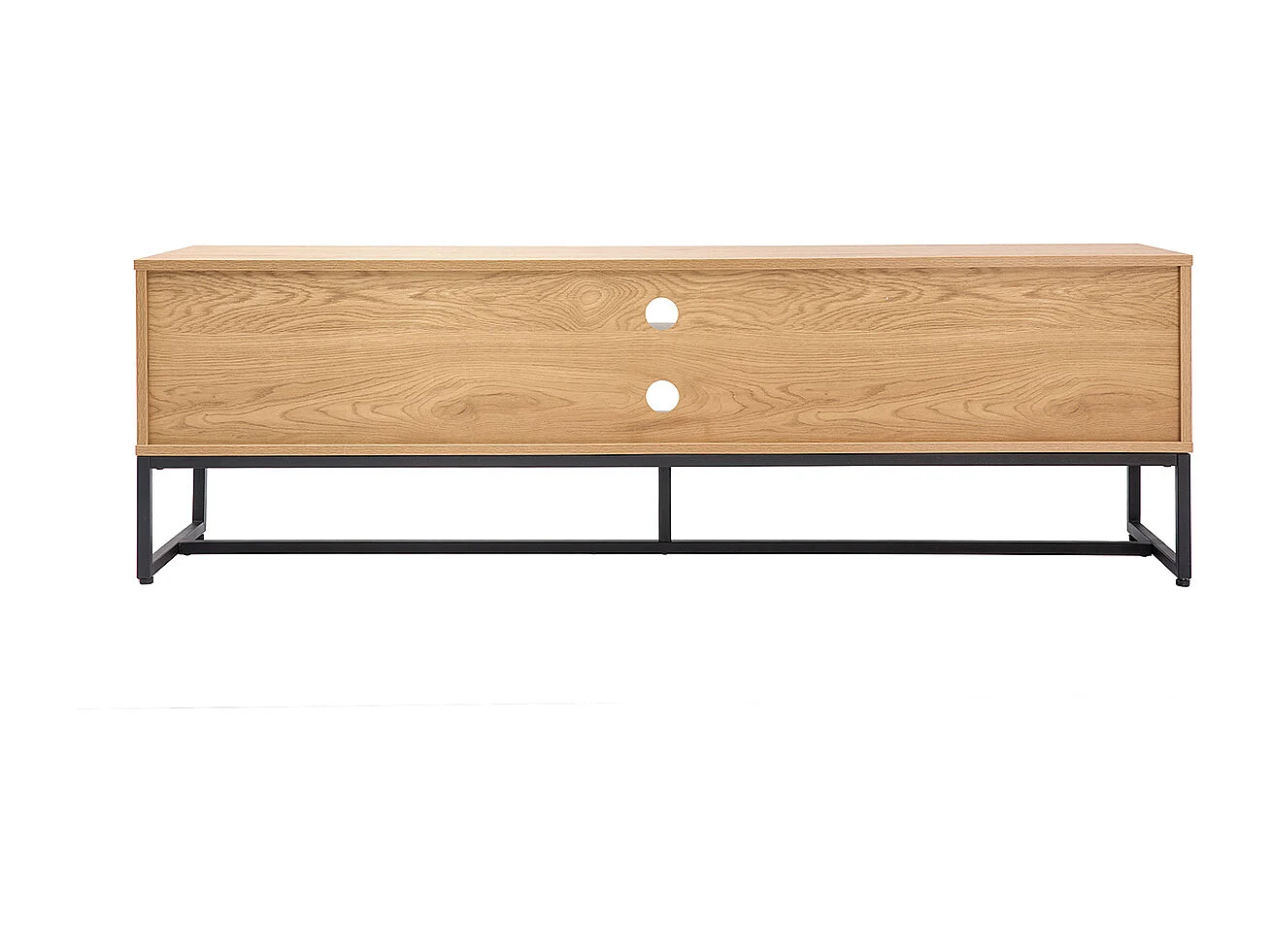 Mueble TV con acabado de roble claro y metal negro 160 cm LOVATO