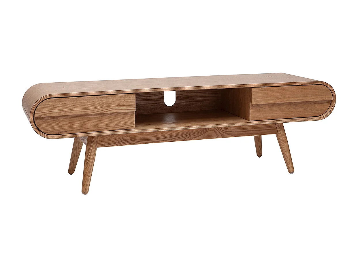 Meuble TV scandinave en bois clair 2 tiroirs L150 cm BALTIK