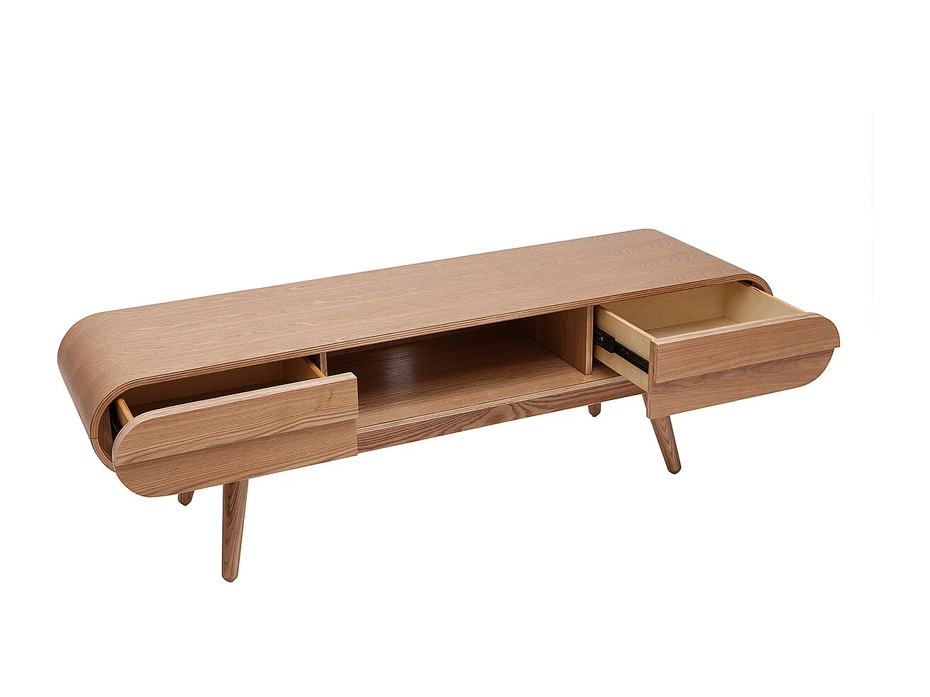 Meuble TV scandinave en bois clair 2 tiroirs L150 cm BALTIK