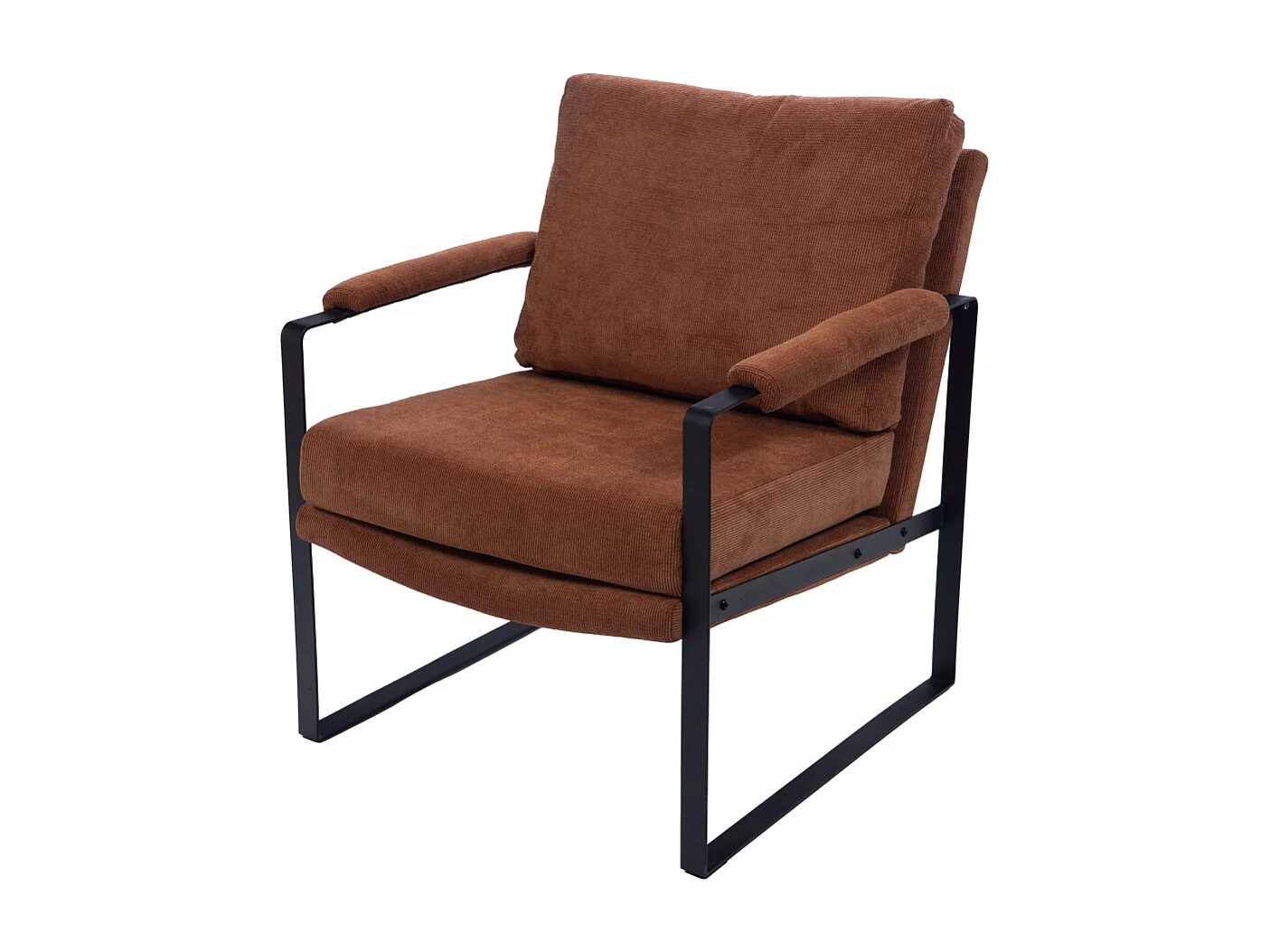 Fauteuil à accoudoirs en métal et velours côtelé - INDY