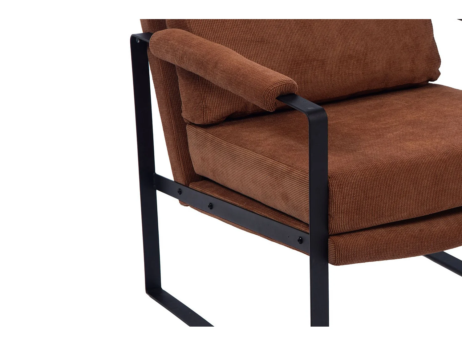 Fauteuil à accoudoirs en métal et velours côtelé - INDY