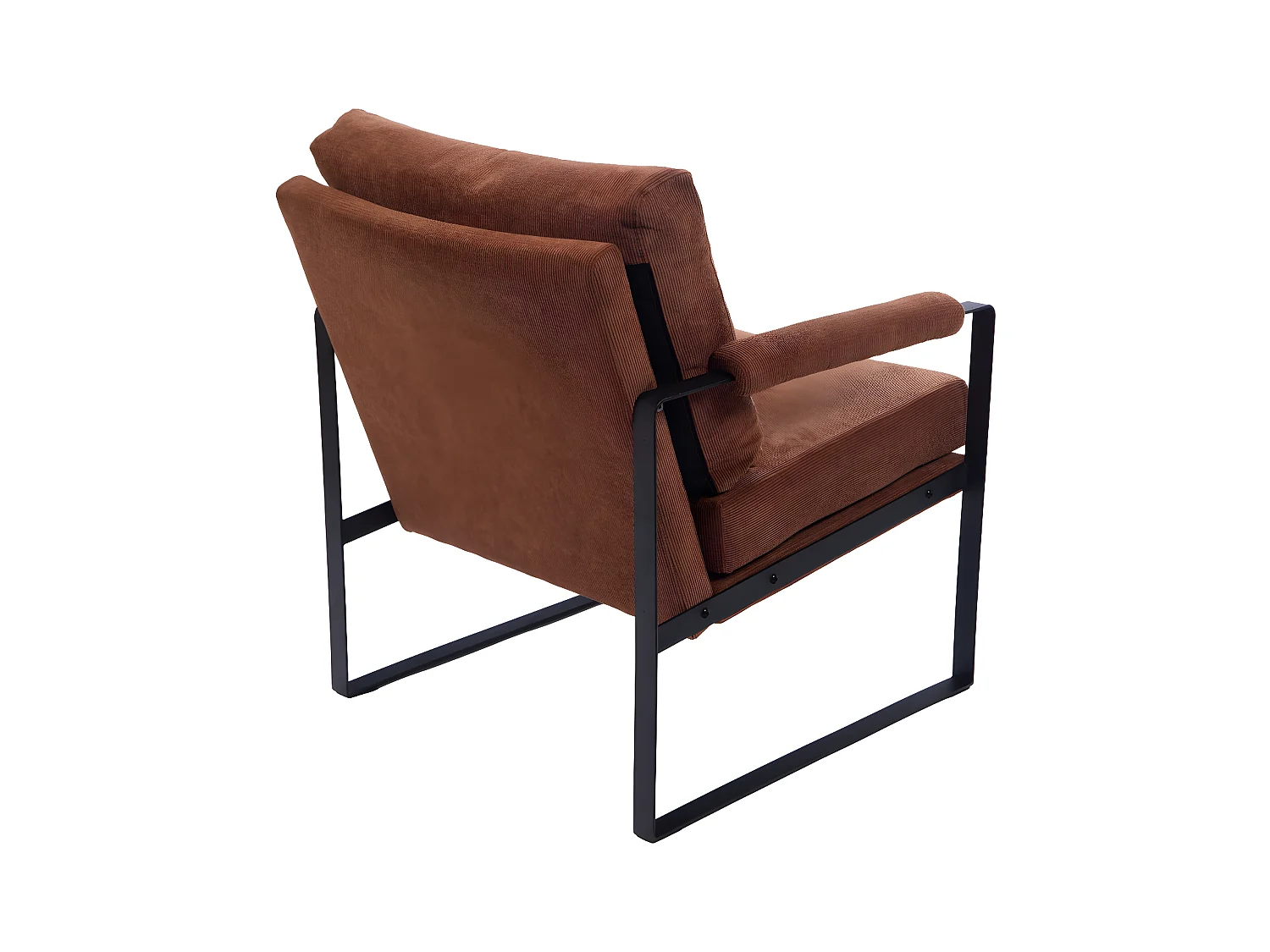 Fauteuil à accoudoirs en métal et velours côtelé - INDY