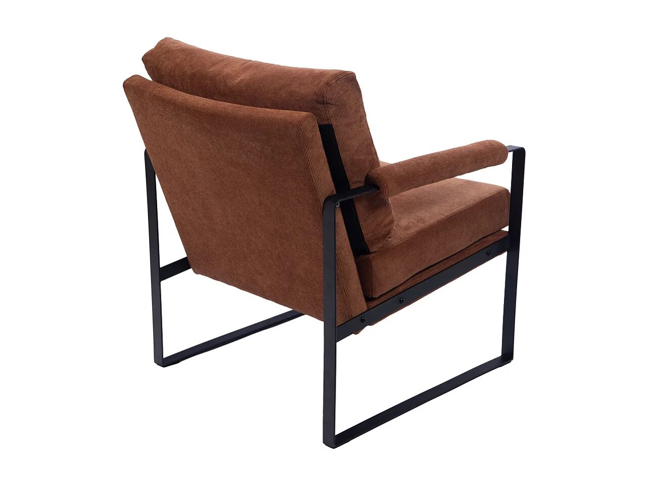 Fauteuil à accoudoirs en métal et velours côtelé - INDY