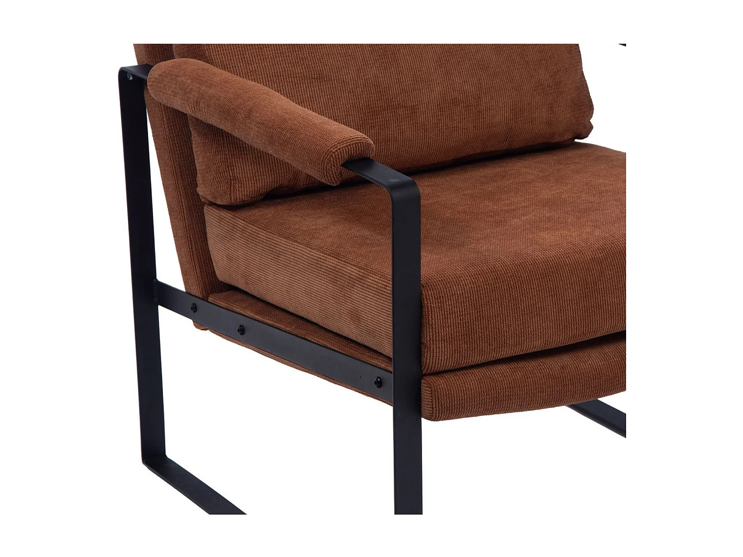 Fauteuil à accoudoirs en métal et velours côtelé - INDY