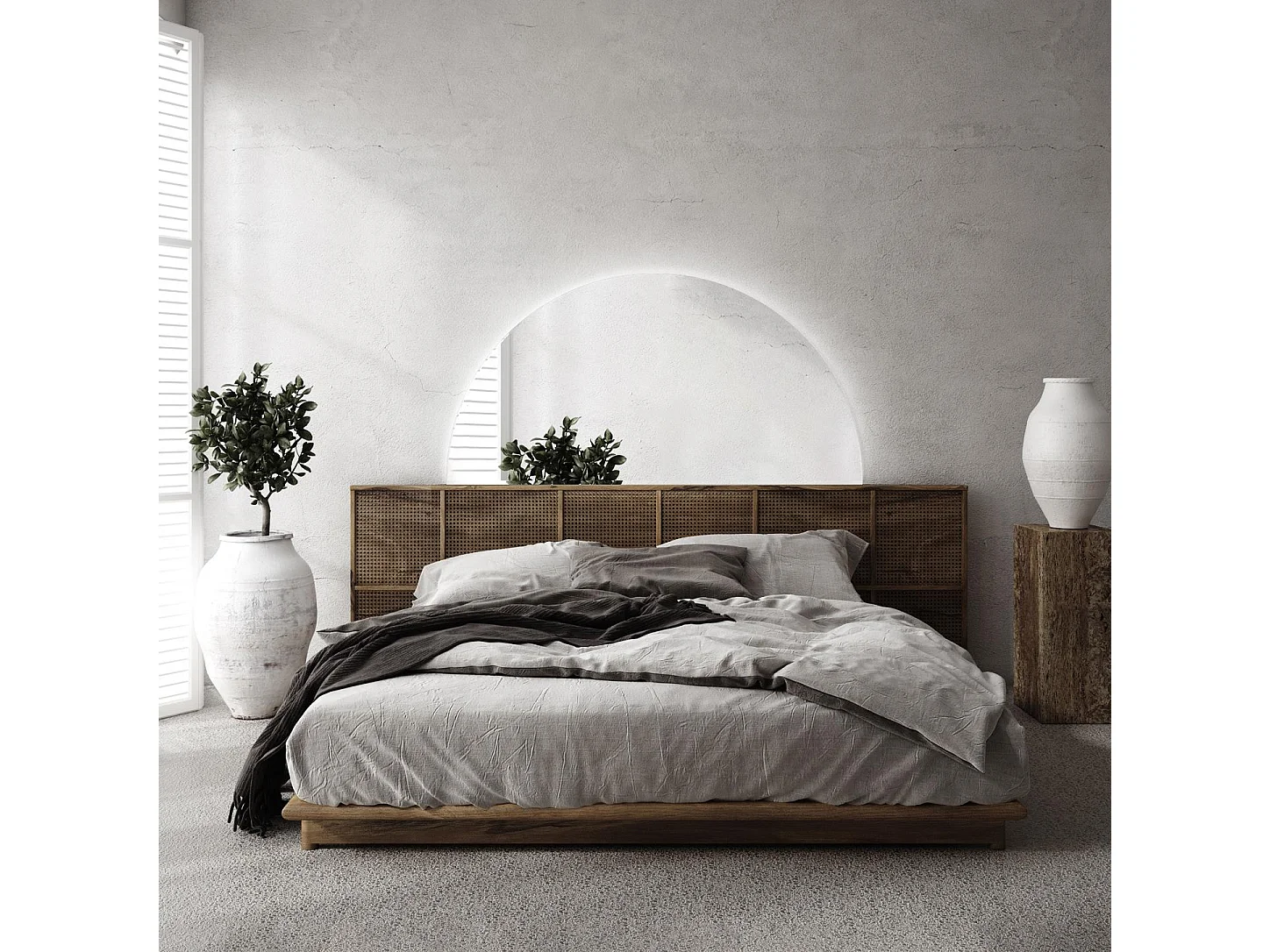 Moderner halbrunder LED-Spiegel Loft zur Wandmontage 45 cm x 90 cm Neutrales Licht