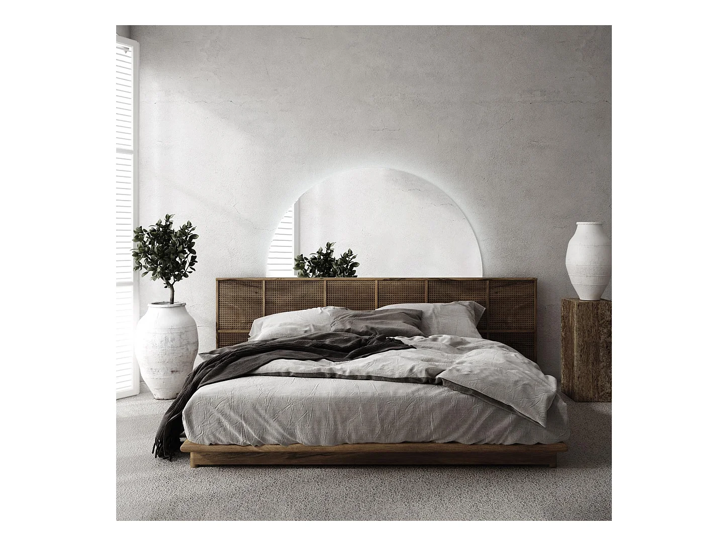 Miroir LED semi-circulaire moderne pour loft mural 45 cm x 90 cm Lumière froide