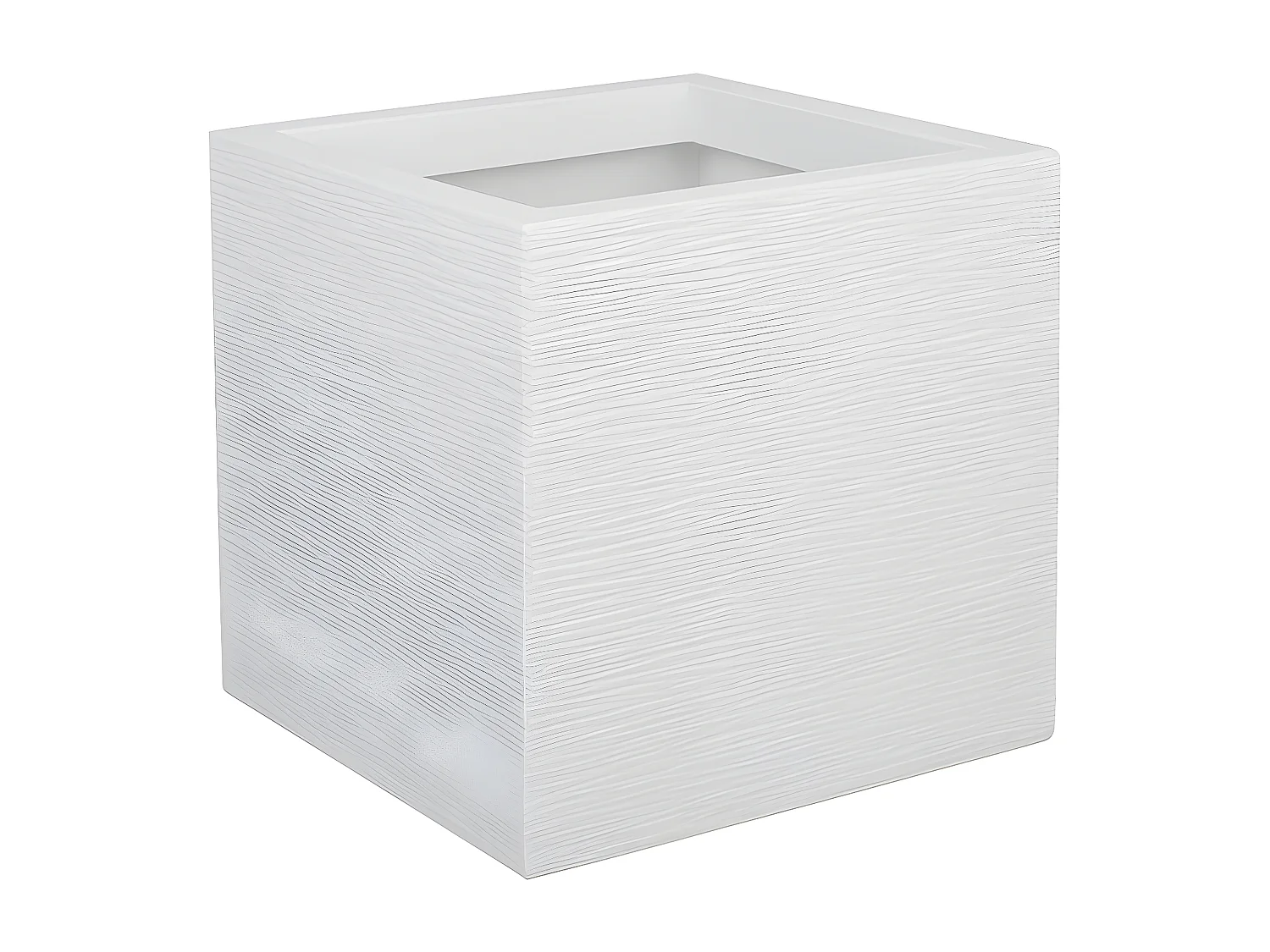 Jardinière carrée Graphit Up 29,5 x 29,5 x 29,5 cm - 21 L - Blanc cérusé - Eda