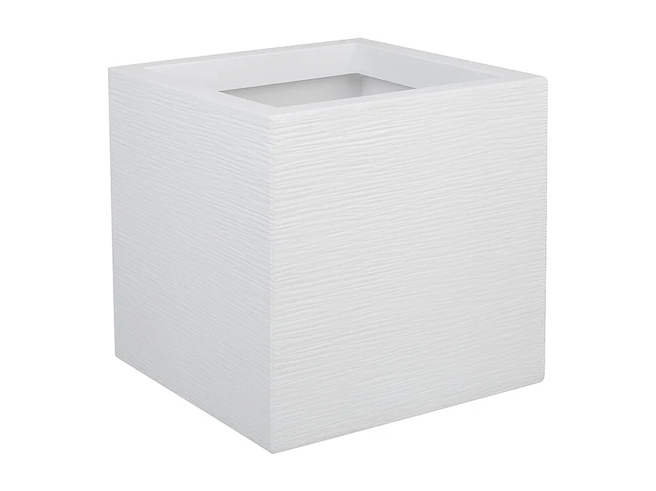 Jardinière carrée Graphit Up 29,5 x 29,5 x 29,5 cm - 21 L - Blanc cérusé - Eda
