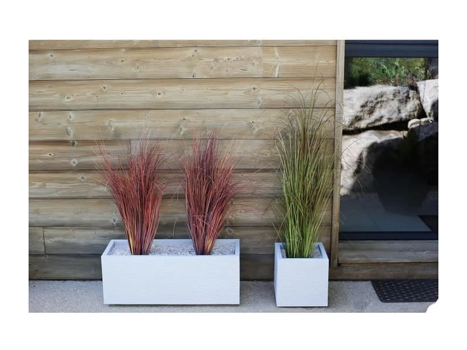 Jardinière carrée Graphit Up 29,5 x 29,5 x 29,5 cm - 21 L - Blanc cérusé - Eda