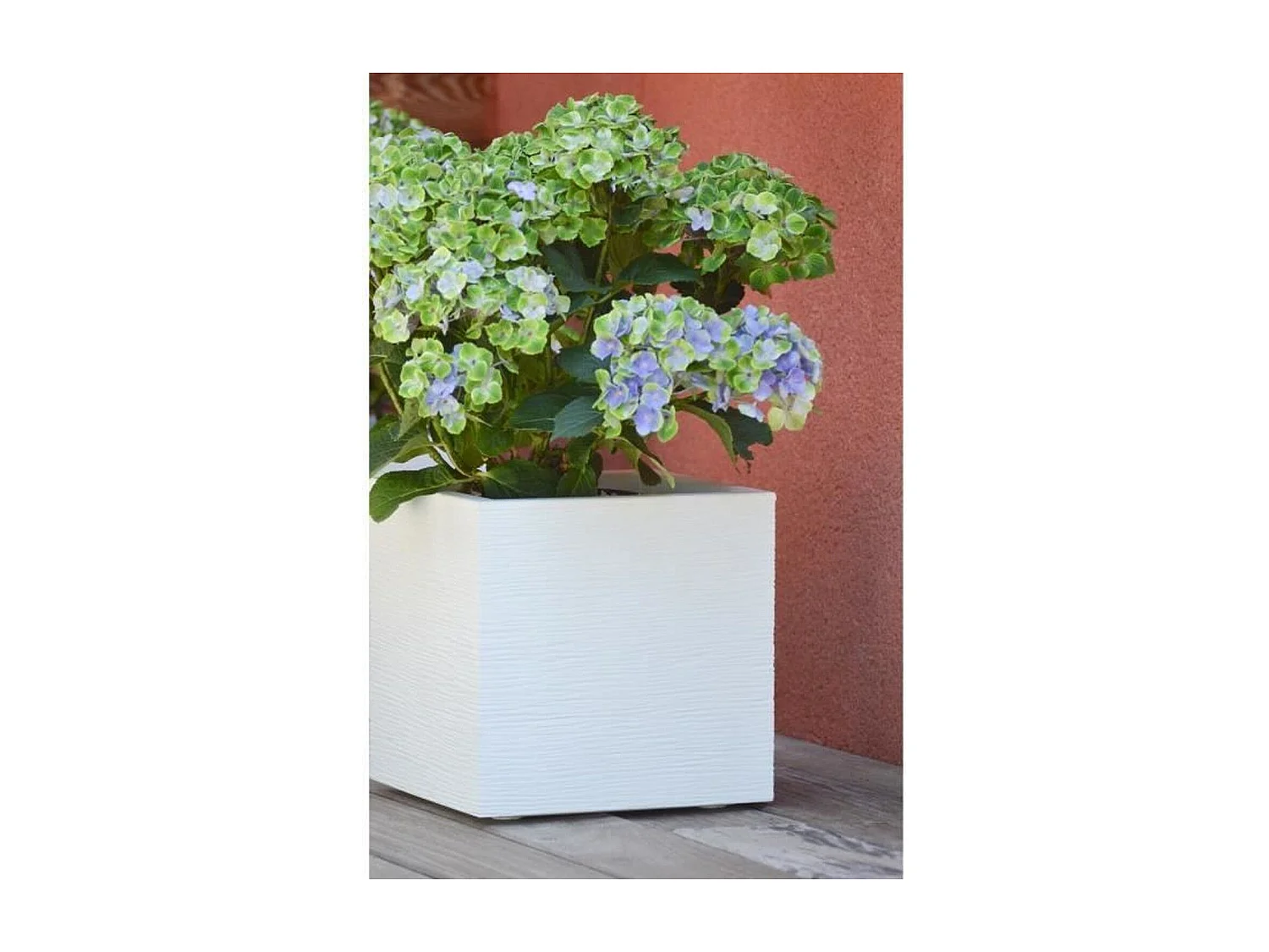 Jardinière carrée Graphit Up 29,5 x 29,5 x 29,5 cm - 21 L - Blanc cérusé - Eda