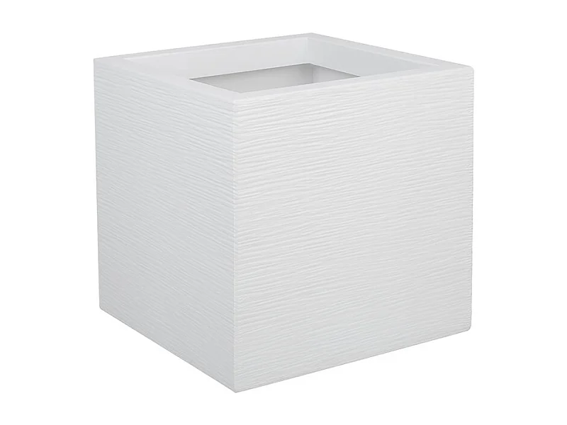 Jardinière carrée Graphit Up 29,5 x 29,5 x 29,5 cm - 21 L - Blanc cérusé - Eda