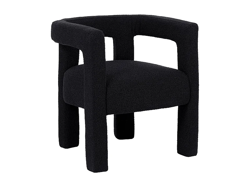 Chaise avec accoudoirs en tissu bouclette et métal - Noir - SOFANA de Pascal MORABITO