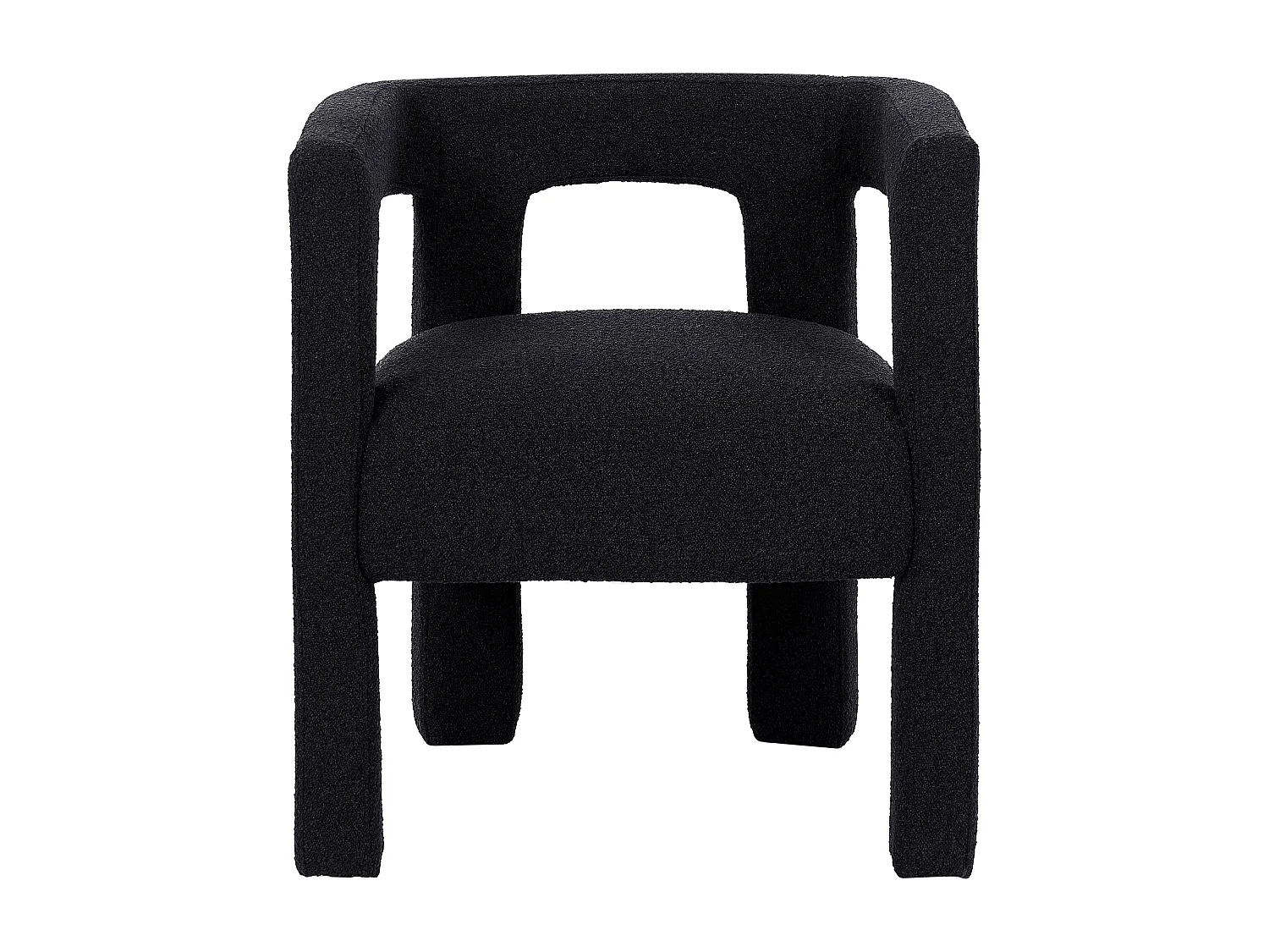 Silla con brazos de tela de rizo y metal - Negro - SOFANA de Pascal MORABITO