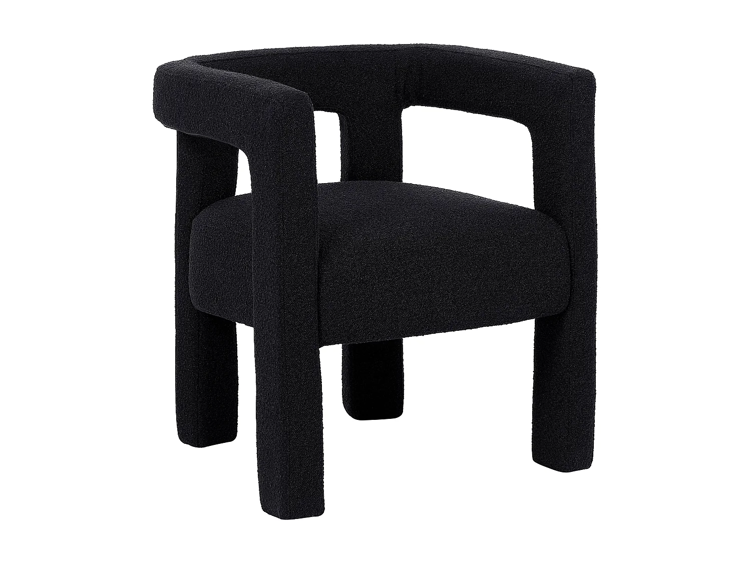 Silla con brazos de tela de rizo y metal - Negro - SOFANA de Pascal MORABITO